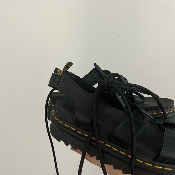 Dr. Martens Black Strappy Leather Gladiator Sandals - Picture 2 of 5